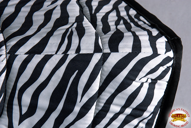 HILASON 28" X 26" Anti Slip Round Contoured Horse Saddle Pad Zebra