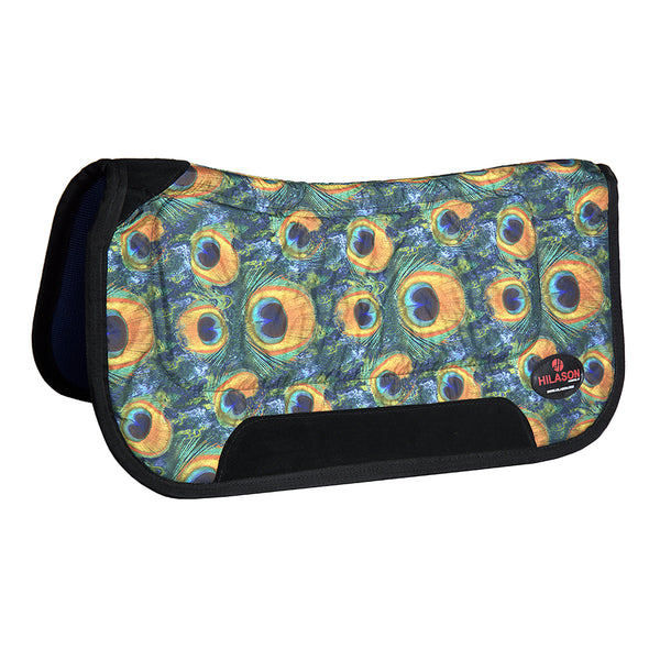 30" X 32" Hilason Shock Absorbing Anti Slip Western Round Saddle Pad Peacock - Uhorse