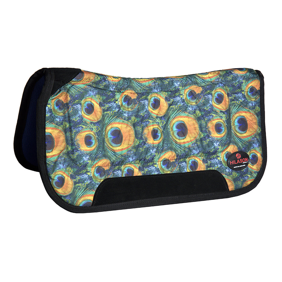 30" X 32" Hilason Shock Absorbing Anti Slip Western Round Saddle Pad Peacock - Uhorse