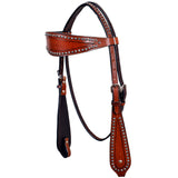 Western Horse Headstall Tack Bridle American Leather Dark Brown Hilason