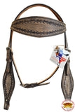 Hilason Western Horse Headstall & Breast Collar Tack American Leather Rough Out