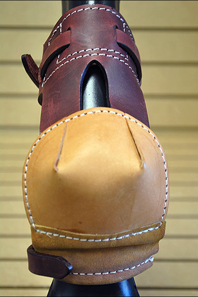 New Hilason Horse Latigo Leather Skid Boots Burgundy