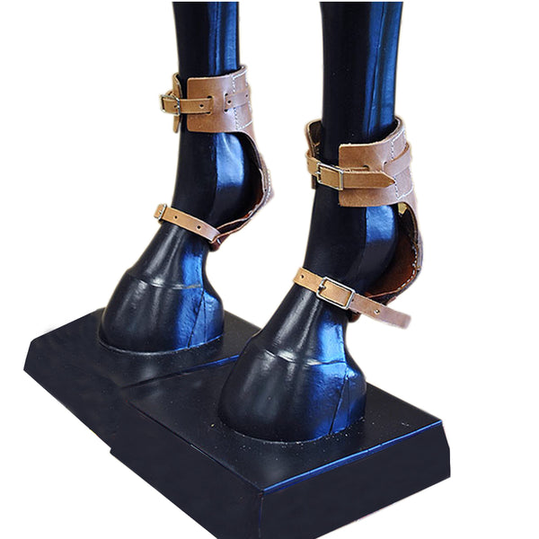 U-Hilason Western Horse Tack Leg Protection Leather Skid Boots - Uhorse