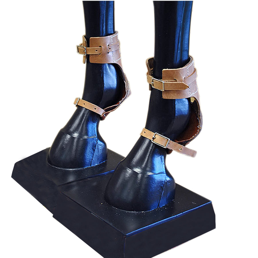 U-Hilason Western Horse Tack Leg Protection Leather Skid Boots - Uhorse