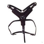 Sml Hilason Western Padded Dog Harness Genuine Leather Stainless Steel Black