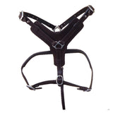 Hilason Western Padded Dog Harness Genuine Leather Stainless Steel Black