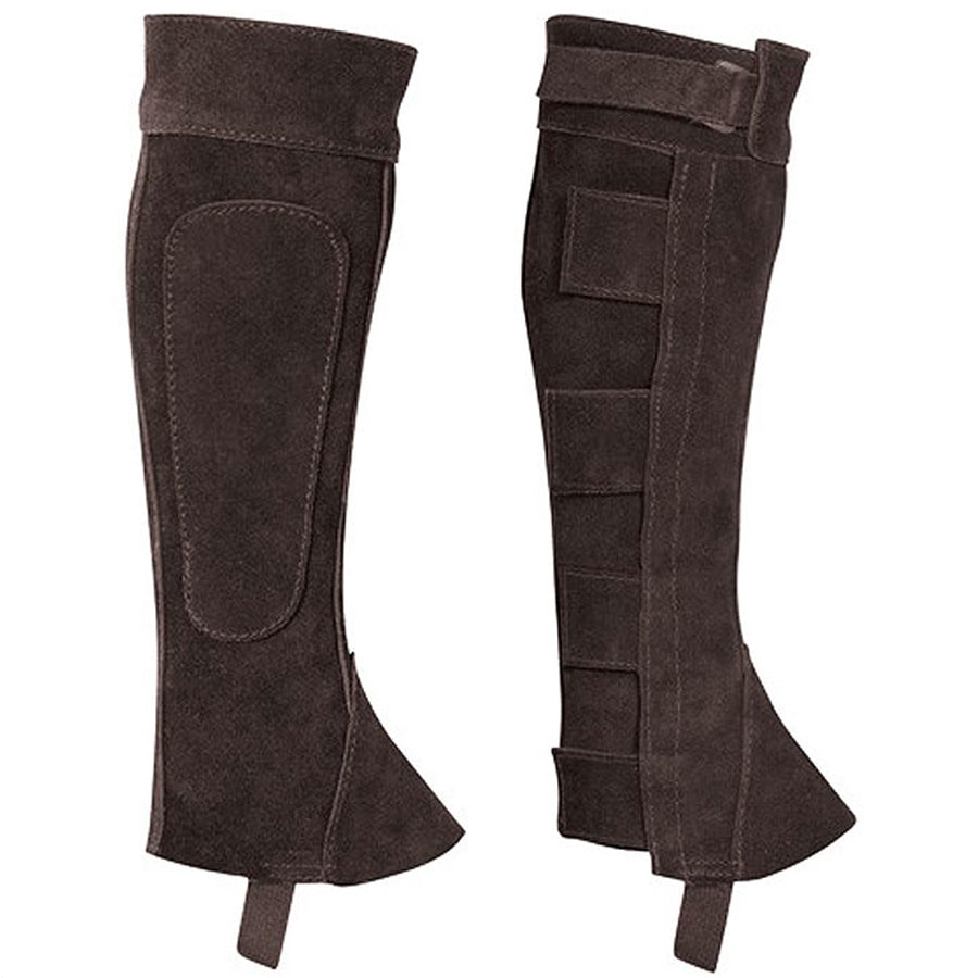 Child Medium Brown Half Suede Leather Chaps By Perris - Uhorse