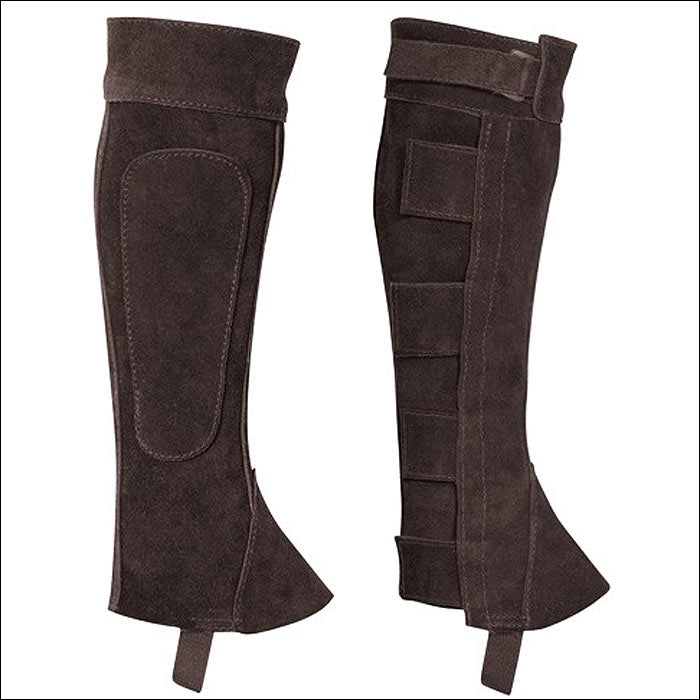 Child Small Brown Half Suede Leather Chaps By Perris - Uhorse