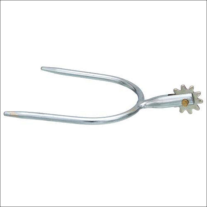 Tough 1 H. Tk. Kelly Silver Star Slip On Spur Chrome Plt. Steel – by Hilason – Cowboy and equestrian accessories