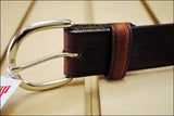 26" Silver Creek Classic Western Leather Mans Belt Brown Made In The Usa