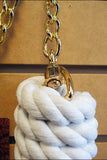 White Hilason Western Horse Tack Cotton Lead Ropes With Lead Chain 5/8 X 10