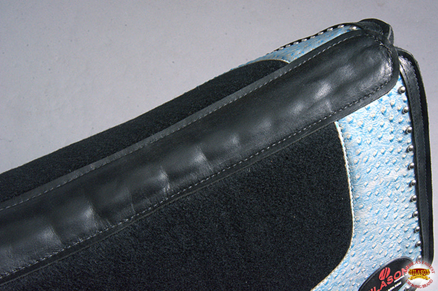 HILASON Western Wool Felt Horse Saddle Pad W/ Distressed Wear Leather | for Horses