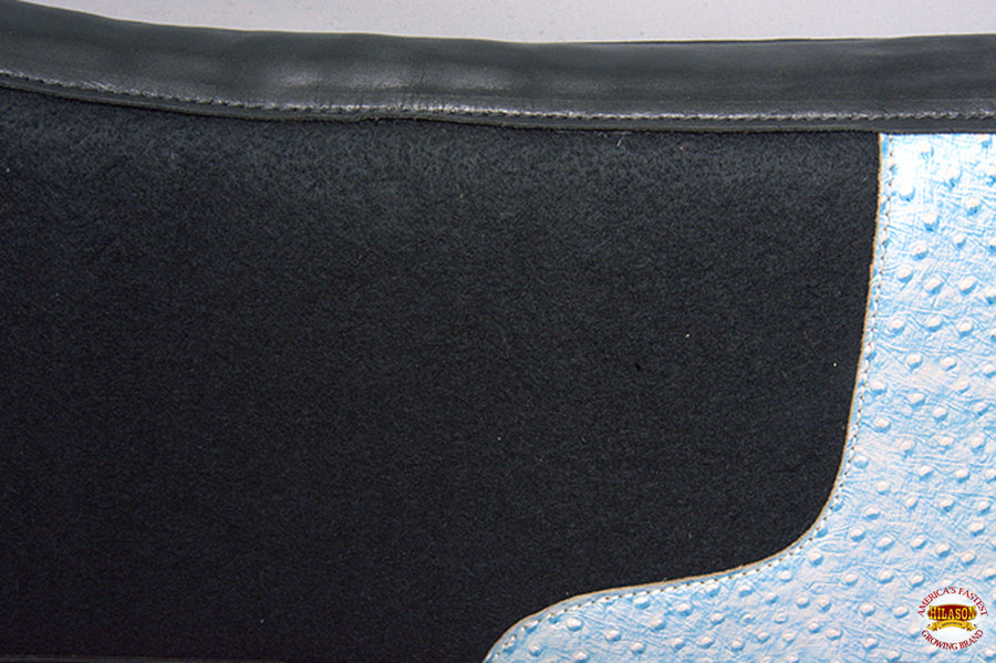 HILASON Western Wool Felt Horse Saddle Pad W/ Distressed Wear Leather | for Horses