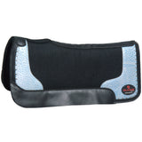 W. Wool Felt H. Saddle Pad W/ Turquoise Ostrich Leather by Hilason – Cowboy and equestrian accessories