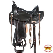 HILASON Western Horse Saddle American Leather Treeless Trail Pleasure | Barrel for Horses