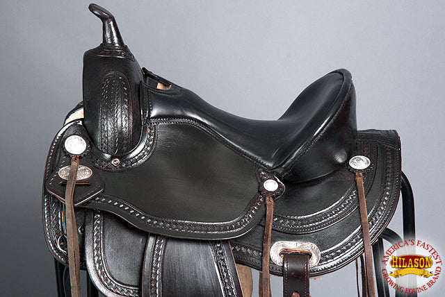 HILASON Western Horse Saddle American Leather Treeless Trail Pleasure | Barrel for Horses