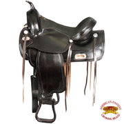 HILASON Western Horse Saddle American Leather Treeless Trail Pleasure | Barrel for Horses
