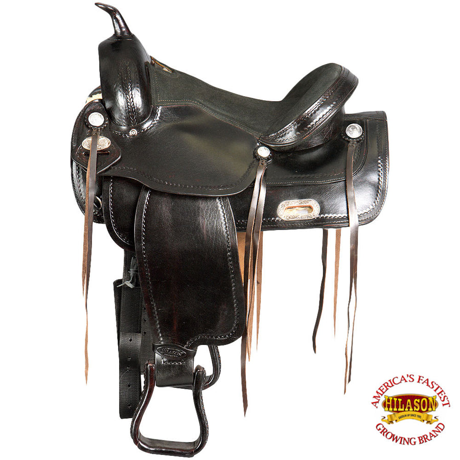 15 In Western Horse Saddle American Leather Treeless Trail Pleasure Hilason - Uhorse