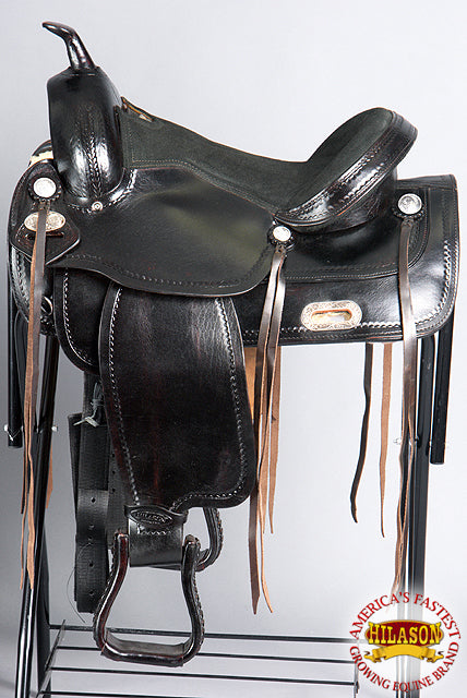 HILASON Western Horse Saddle American Leather Treeless Trail Pleasure | Barrel for Horses
