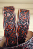 26 In Hilason Hand Tooled Western Leather Mens Womens Belt