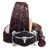 26 In Hilason Hand Tooled Western Leather Mens Womens Belt