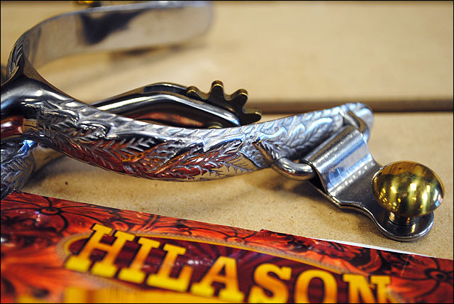 Hilason Stainless Steel Ladies Roping Spurs With 10 Points Solid Brass Rowel