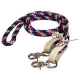 R33 Hilason Western Horse Tack Three Tone Poly Rope Rein W/ Nickel Plated Snaps