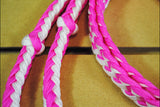 Hilason Braided Poly Barrel Horse Racing Reins Flat Easy Grip Knots 1" X 8Ft