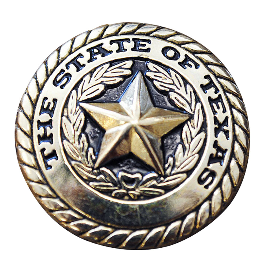Set Of 32 Screw Back Concho State Texas Star with Rope Edge Saddle - Uhorse