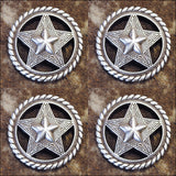 1.5 In Western Nickle Plated Round Conchos Hilason