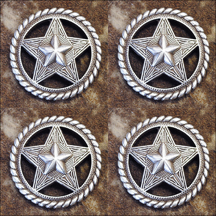 HILASON Packs Western Nickel Plated Round Conchos Color | Bridle Concho Slotted