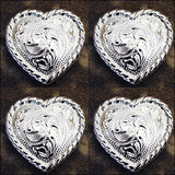 HILASON Screw Back Concho Heart Shaped W/Rope Edge Saddle Bling Black Color | Bridle Conchos | Slotted Conchos