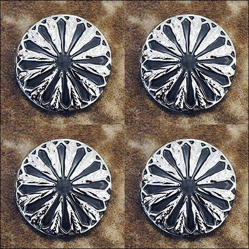 Western Screw Back Concho Round W/ Black Inlay Saddle Bling Cowgirl