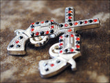 Western Screw Back Concho Crystal Bling Cross Pistol Saddle Cowgirl