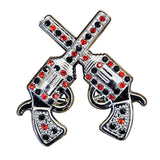 Set Of 16 Western Screw Back Concho Crystal Bling Cross Pistol Saddle - Uhorse