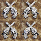 HILASON Western Screw Back Concho Crystal Bling Cross Pistol Saddle Black Color | Bridle Conchos Slotted