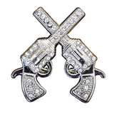Set Of 2 Western Screw Back Concho Crystal Bling Cross Pistol Saddle - Uhorse