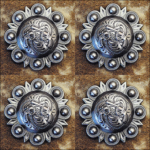 HILASON Western Screw Back Concho Cross Gun Antique Finish Berry Saddle Cowgirl | Belt Slotted Conchos