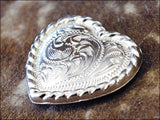 Western Screw Back Concho Heart Shape Rope Edge Nickle Finish Saddle