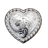 Western Screw Back Concho Heart Shape Rope Edge Nickle Finish Saddle