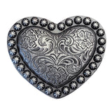 Set Of 2 Western Screw Back Concho Heart Antique Silver Saddle Bling - Uhorse