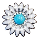 Set Of 16 Western Screw Back Concho White Enamel Stone Floral Saddle - Uhorse