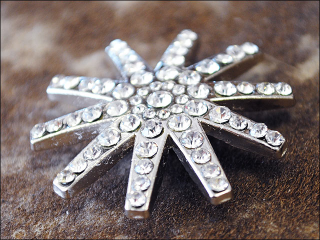 HILASON Western Screw Back Concho Clear Spur Bling Headstall Tack Cowgirl | Belt Slotted Conchos