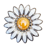 Set Of 8 Western Screw Back Concho 1.25 Inch Orange White Floral Saddle - Uhorse