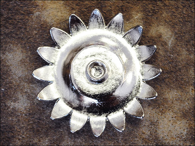 HILASON Western Screw Back Concho 1.25 Inch Purple White Floral Saddle Purple/White Color | Bridle Conchos Slotted