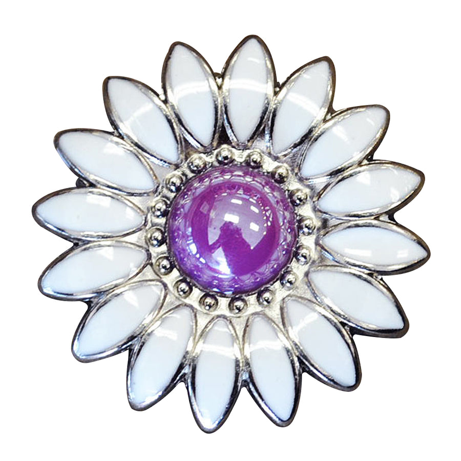 Western Screw Back Concho 1.25 In Purple White Floral Saddle Cowgirl - Uhorse