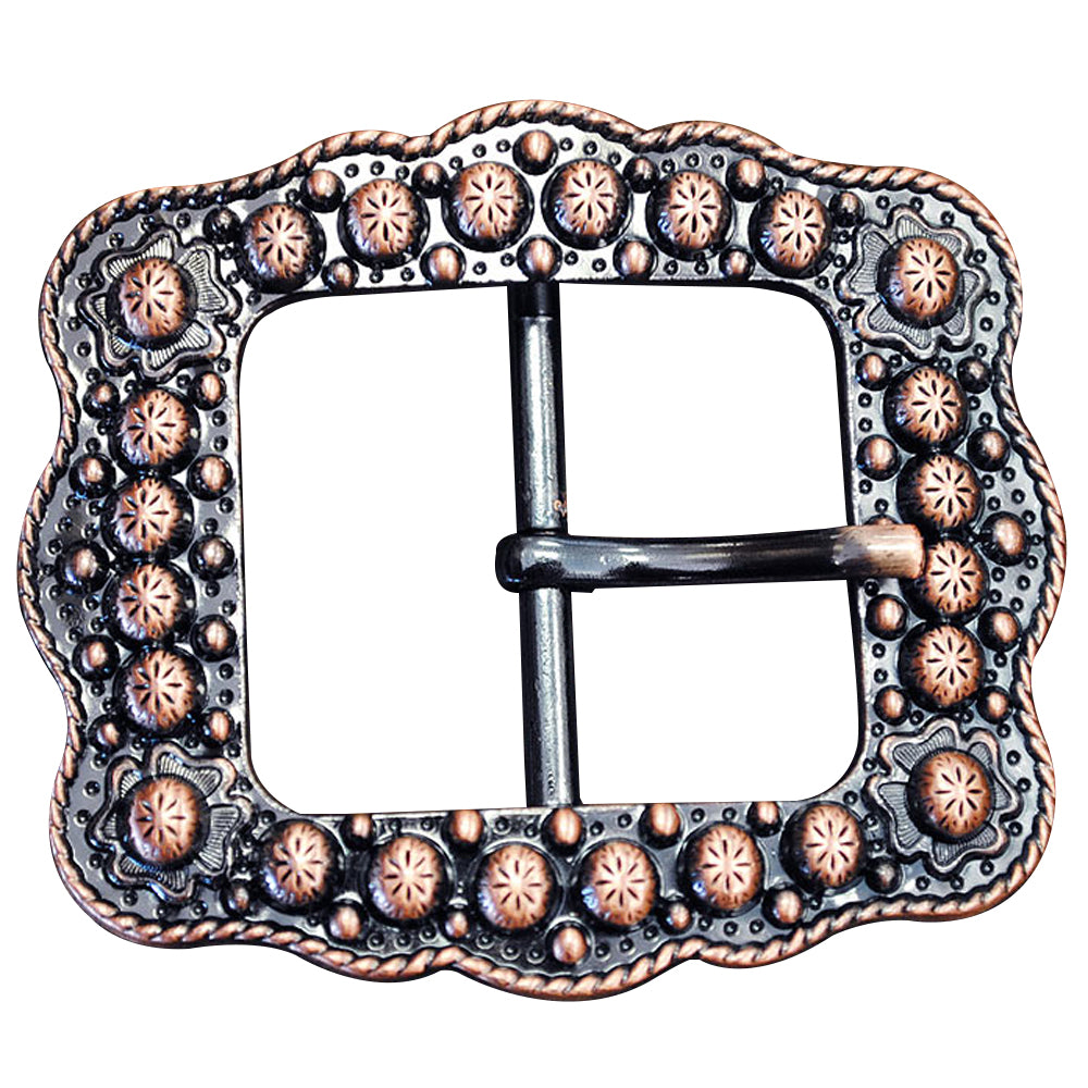HILASON Western Screw Back Concho Copper Finished Belt Buckle With Rope Edge | Western Concho Belt | Slotted Conchos