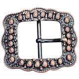 Set Of 32 Western Screw Back Concho Copper Ed Belt Buckle With Rope Edge - Uhorse