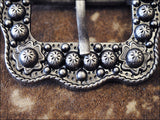 HILASON Western Screw Back Concho Silver Finished Belt Buckle With Rope Edge | Slotted Conchos