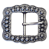 HILASON Western Screw Back Concho Silver Finished Belt Buckle With Rope Edge | Western Concho Belt | Slotted Conchos
